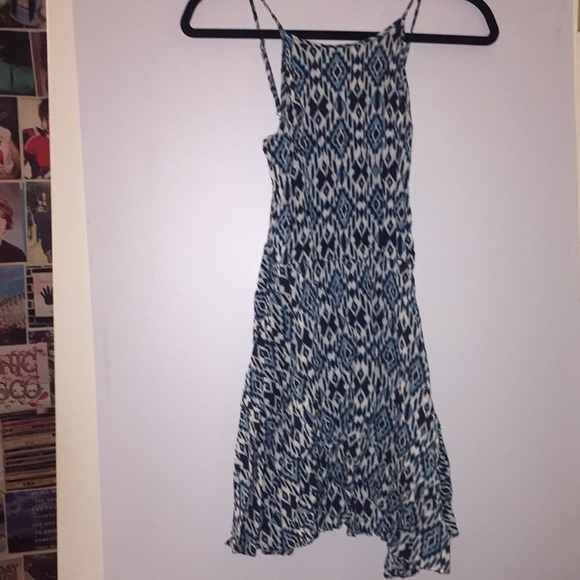 Aeropostale Blue Pattern Fit N Flare Halter Dress - Picture 2 of 4